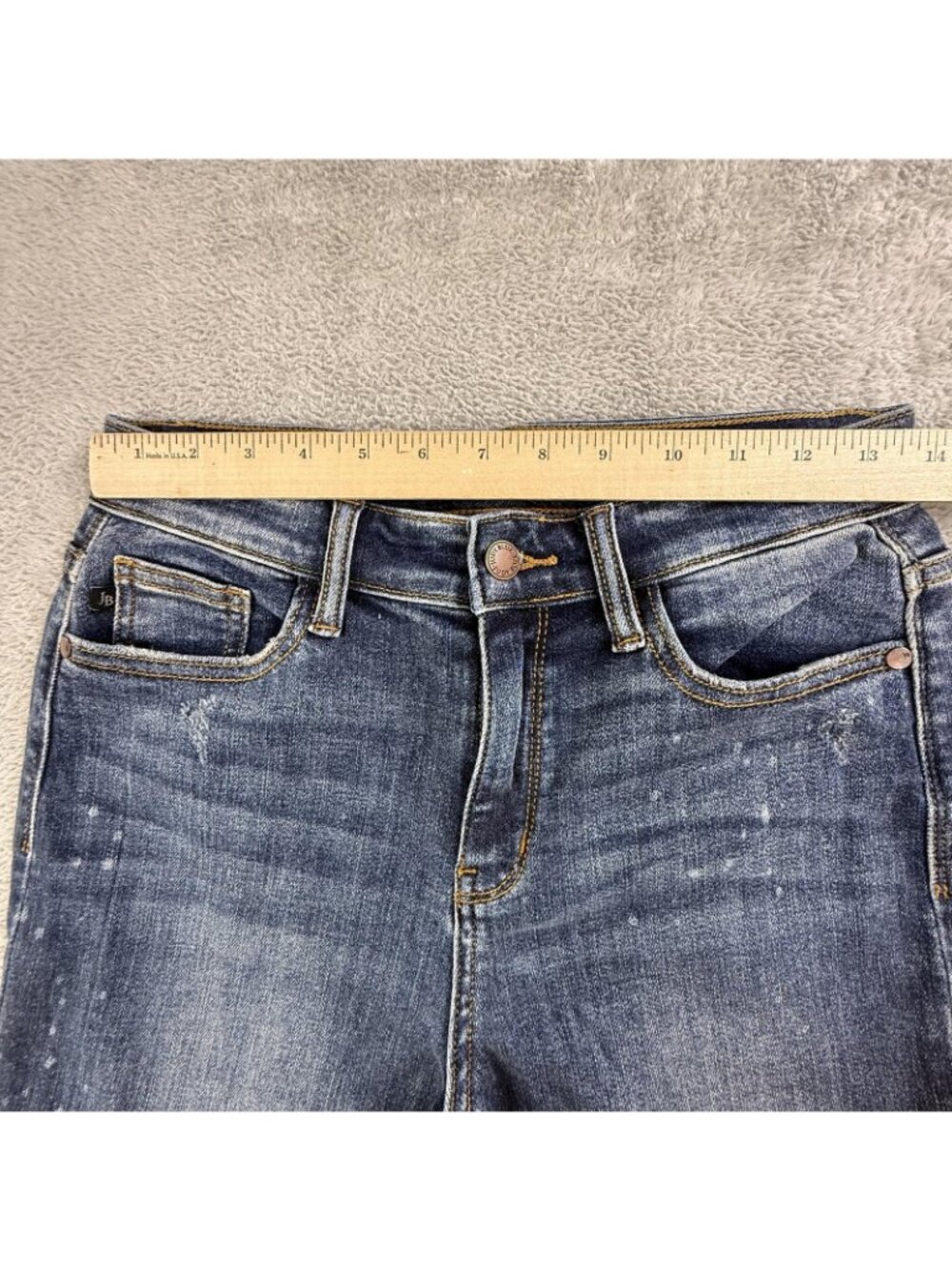 Judy Blue Jeans Womens 3/26 Blue Boyfriend Distressed Stretch Denim JB82346DK - Picture 11 of 16